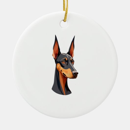 Natural Oar Doberman Keramik Ornament (Vorne)