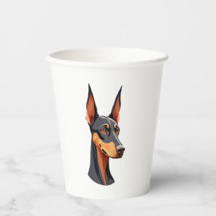 Natural Oar Doberman Pappbecher