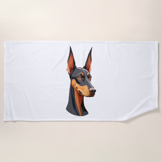 Natural Oar Doberman Strandtuch (Vorderseite)