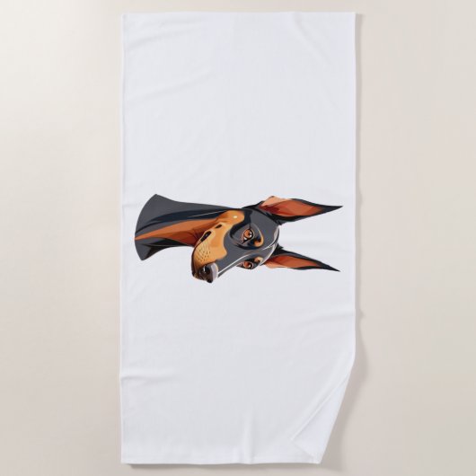 Natural Oar Doberman Strandtuch (Vorderseite)