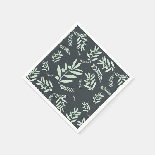 Natural Olive Branch Pattern Napkins - elegant Serviette (Ecke)