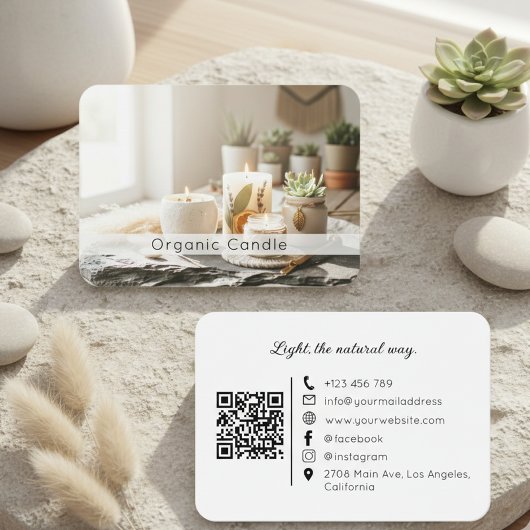 Natural Organic Handmade Candle QR Code  Visitenkarte