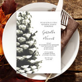 Natural Pine Cone Woods Hochzeit Probe Dinner Einladung