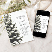 Natural Pine Cone Woods Hochzeit Probe Dinner Einladung