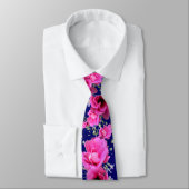 Natural Pink Geranium Blume Power Krawatte (Gebunden)