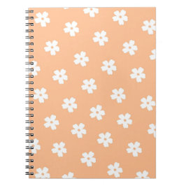 Natural Preppy Peach White Hippie Blume Muster Notizblock