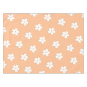 Natural Preppy Peach White Hippie Blume Muster Tischdecke (Vorderseite (Horizontal))