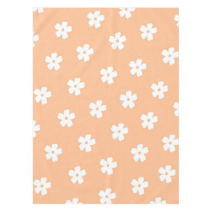 Natural Preppy Peach White Hippie Blume Muster Tischdecke