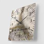 Natural Quarz Geode Stone Quadratische Wanduhr (Winkel)