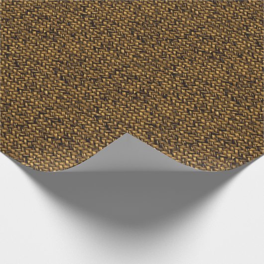 Natural Rattan Twill Pattern Geschenkpapier (Ecke)
