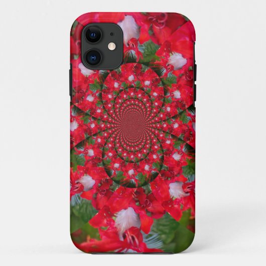 Natural Red Blume White Feather kaleidoscope art Case-Mate iPhone Hülle (Rückseite)