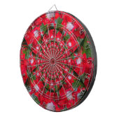 Natural Red Blume White Feather kaleidoscope art Dartscheibe (Vorderseite rechts)