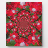 Natural Red Blume White Feather kaleidoscope art Fotoplatte (Vorderseite)