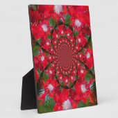 Natural Red Blume White Feather kaleidoscope art Fotoplatte (Seite)