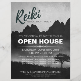 Natural Reiki Master & Yoga Lehrer Open House Flyer