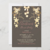 Natural Rosen Gold Holiday Weihnachts-Dinner Party Einladung (Vorderseite)