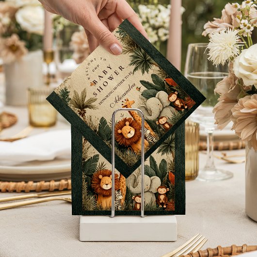 Natural Safari Leaves Baby Shower Serviette