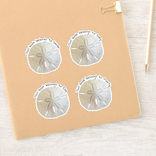 Natural Sand Dollars Custom Text Kids Aufkleber