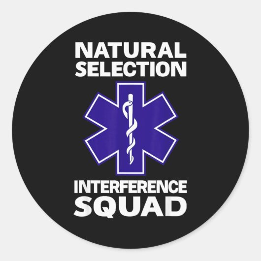 Natural Selection Interference Squad Paramedic Fun Runder Aufkleber (Vorderseite)