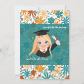 Natural Steel Blue Overlay Wildblume Abschluss Einladung (Rückseite)