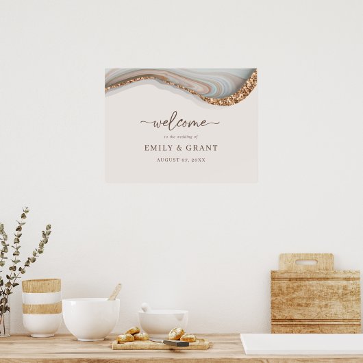 Natural Stone Agate Willkommenszeichen Poster (Küche)