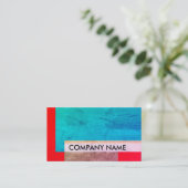 Natural Stone Design Blue Red Visitenkarte (Stehend Vorderseite)