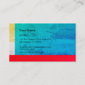 Natural Stone Design Blue Red Visitenkarte (Rückseite)