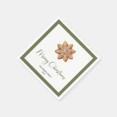 Natural Style Christmas Cookie Family Name Napkins Serviette (Ecke)