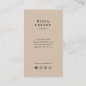 Natural Texture Earth Tone Minimalistisch Consulta Visitenkarte (Rückseite)