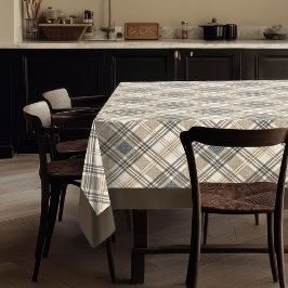 Natural Toned Tableclough with Geometric Accents Tischdecke