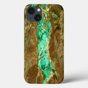 Natural Turquoise vein in rough brown stone Case-Mate iPhone Hülle