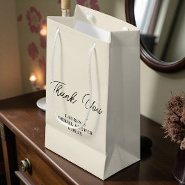 Natural White Minimalist Bridal Shower Thank You Kleine Geschenktüte