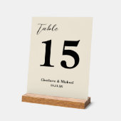 Natural White Minimalist Wedding Table Number Acrylschild (Winkel)