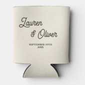 Natural White Script Minimalist Wedding Dosenkühler (Vorderseite)