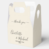 Natural White Script Minimalist Wedding Thank You Geschenkschachtel (Geöffnet)