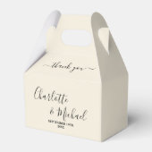Natural White Script Minimalist Wedding Thank You Geschenkschachtel (Vorderseite)