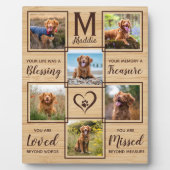 Natural Wood Dog Memorial Einmalige FotoCollage Fotoplatte (Vorderseite)