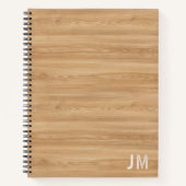 Natural Wood Monogram Notizbuch (Vorderseite)