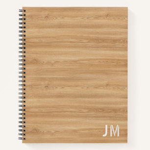 Natural Wood Monogram Notizbuch