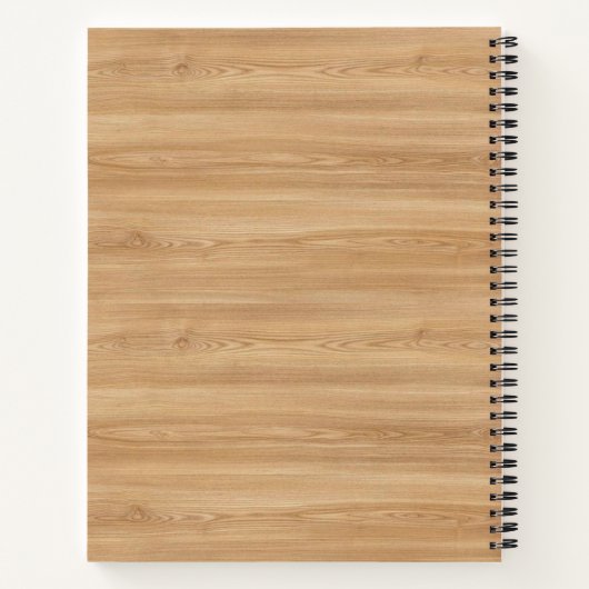 Natural Wood Monogram Notizbuch (Rückseite)