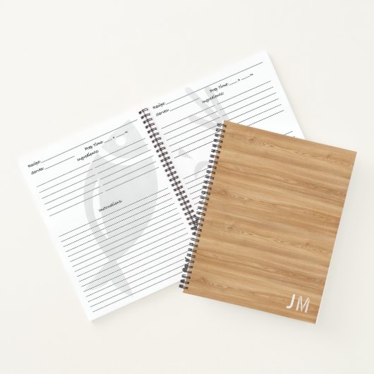 Natural Wood Monogram Notizbuch (Innenseite)