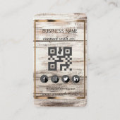 Natural wood style-Social Media QR-Code Visitenkarte (Vorderseite)