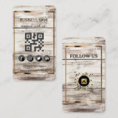 Natural wood style-Social Media QR-Code Visitenkarte (Vorne/Hinten)