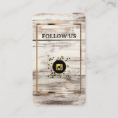 Natural wood style-Social Media QR-Code Visitenkarte (Rückseite)