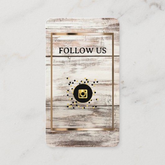 Natural wood style-Social Media QR-Code Visitenkarte (Rückseite)