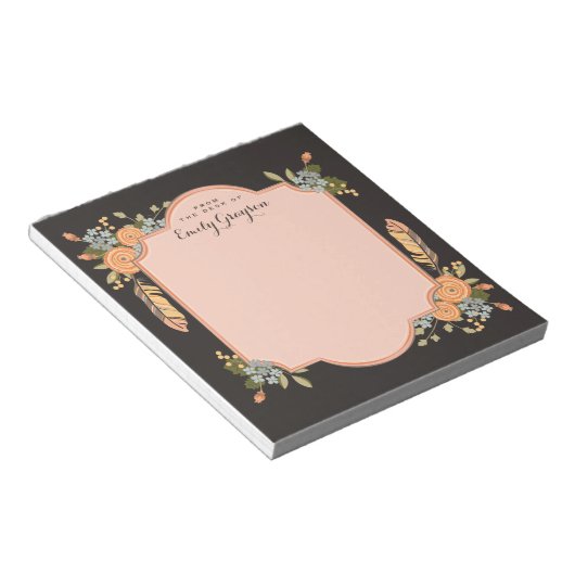 Natural Woodland Floral Personalisiert Notepad Notizblock (angewinkelt)