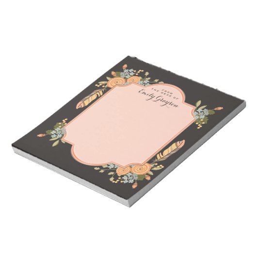 Natural Woodland Floral Personalisiert Notepad Notizblock (Rotiert)