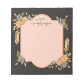 Natural Woodland Floral Personalisiert Notepad Notizblock (Vorderseite)