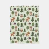 Natural Woodland Friends Baby Animals Trees Fleecedecke (Vorderseite)