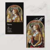 NATURALHAIR, SCHÖNHEIT, KOSMETICS MONOGRAMM schwar Visitenkarte (Vorne/Hinten)